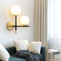 Wall Light Metal Bars Modern Glass Globes | Farello