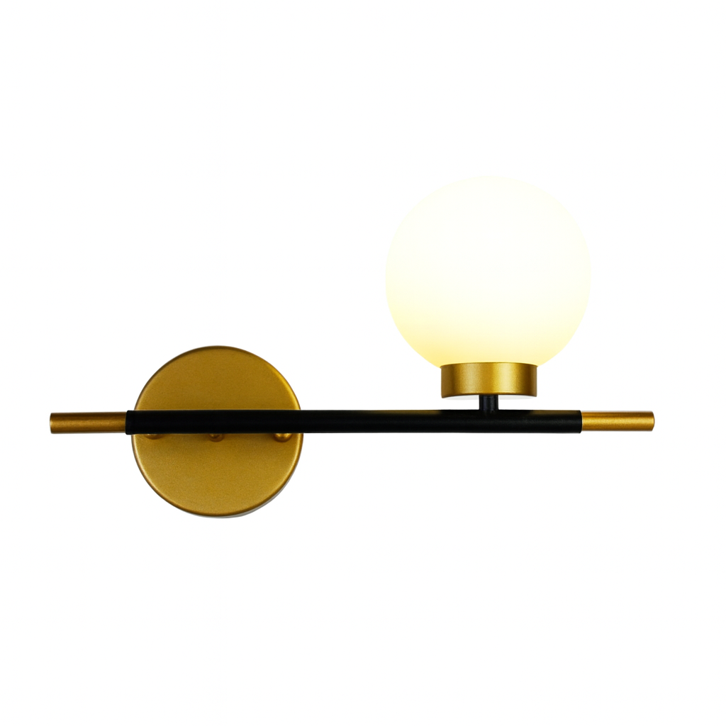 Wall Light Metal Bars Modern Glass Globes | Farello