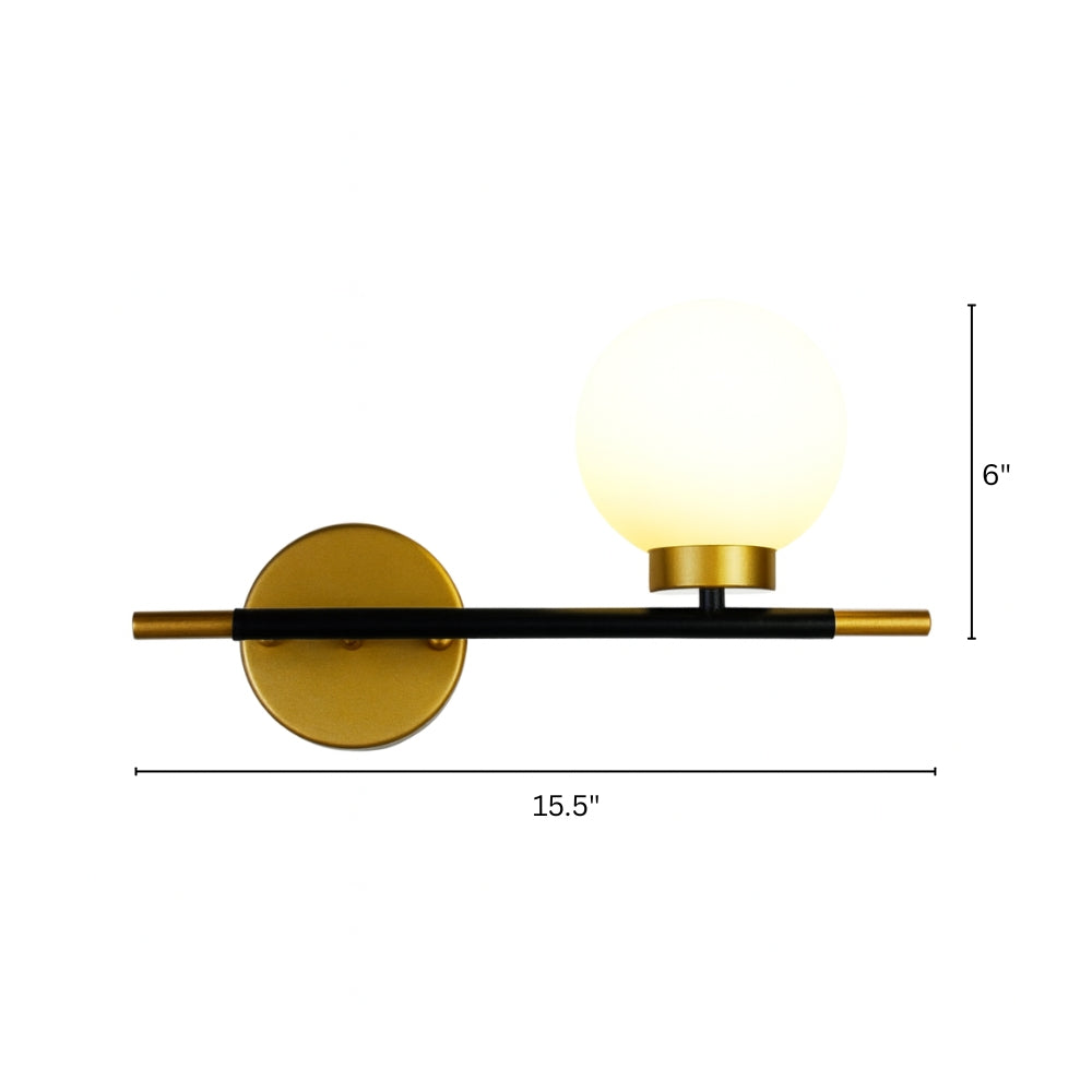 Wall Light Metal Bars Modern Glass Globes | Farello
