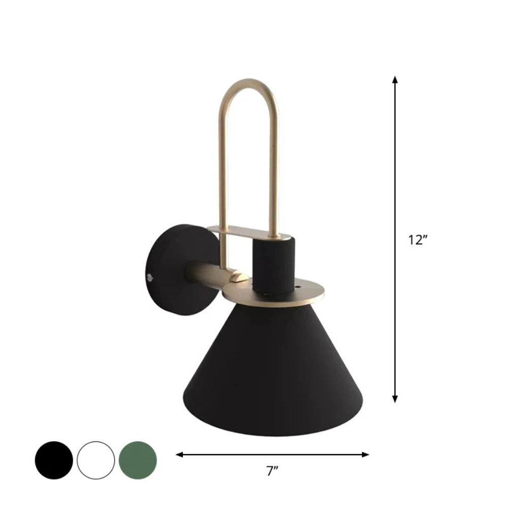 Wall Light Metal Cone for Kids Bedroom Lighting | Zecara