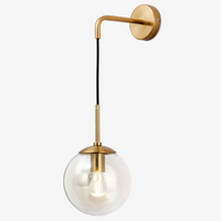 Wall Light Metal Frame with Nordic Glass Globe | Milvar