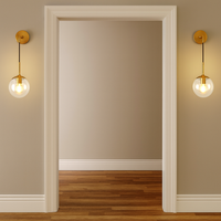 Wall Light Metal Frame with Nordic Glass Globe | Milvar