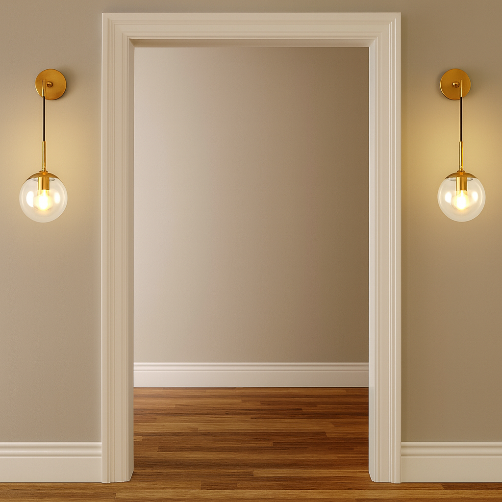 Wall Light Metal Frame with Nordic Glass Globe | Milvar