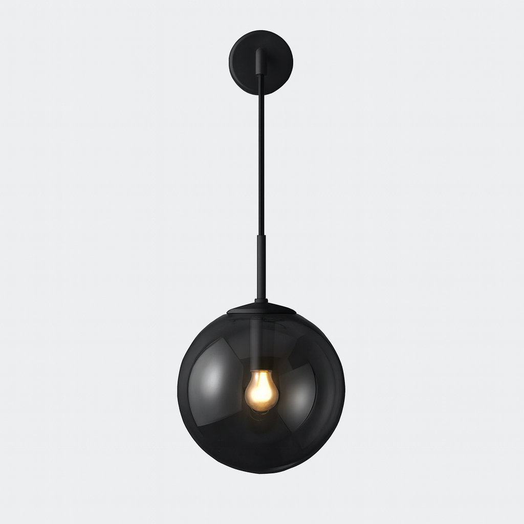 Wall Light Metal Frame with Nordic Glass Globe | Milvar