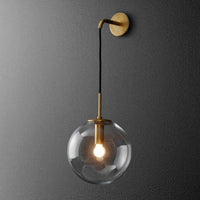 Wall Light Metal Frame with Nordic Glass Globe | Milvar