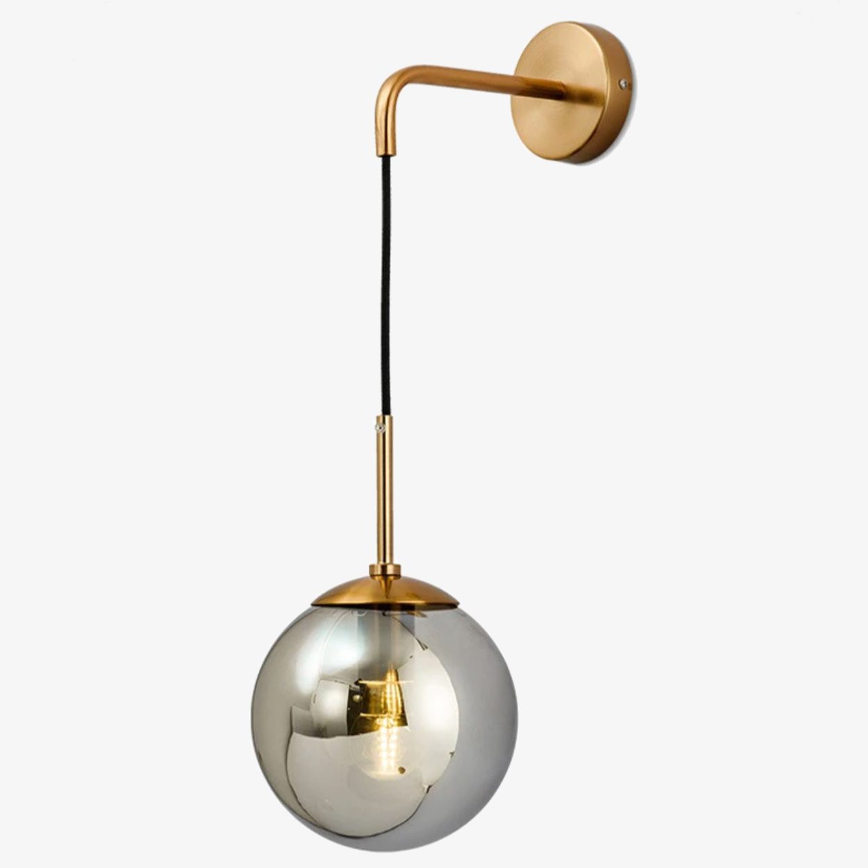 Wall Light Metal Frame with Nordic Glass Globe | Milvar