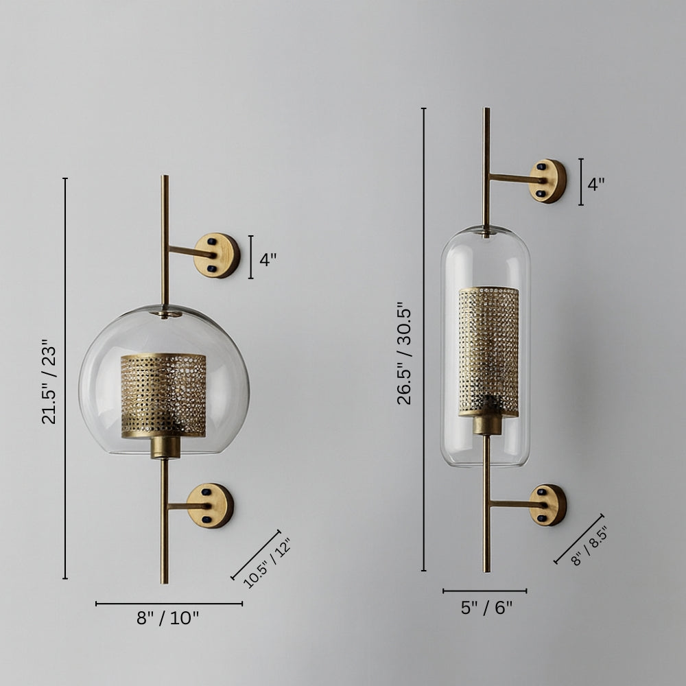 Wall Light Metal Glass Nordic Industrial Style | Onealor
