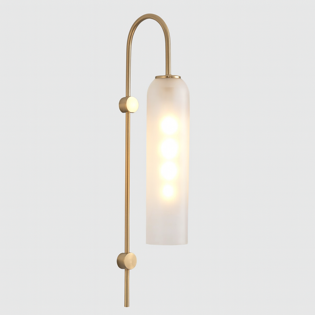 Wall Light Metal Gooseneck with Glass Shade Modern | Ervale
