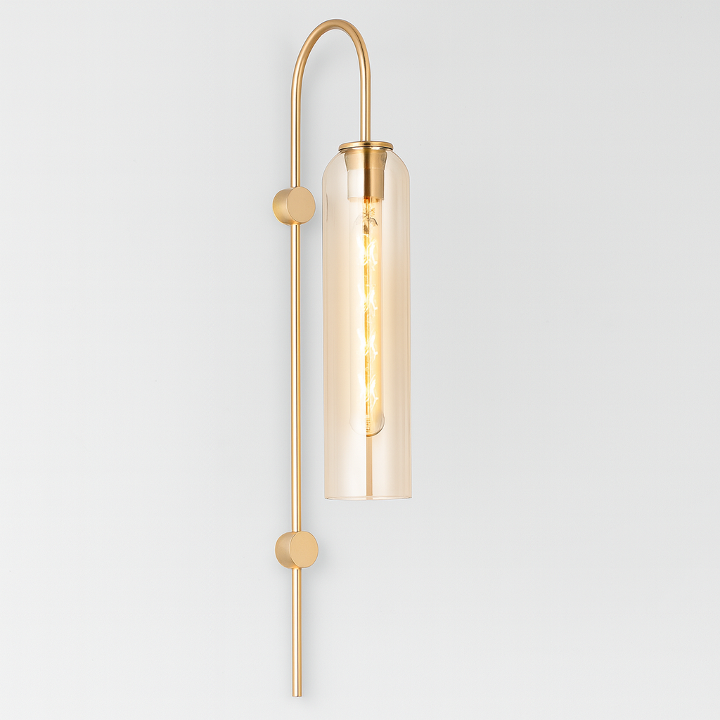 Wall Light Metal Gooseneck with Glass Shade Modern | Ervale