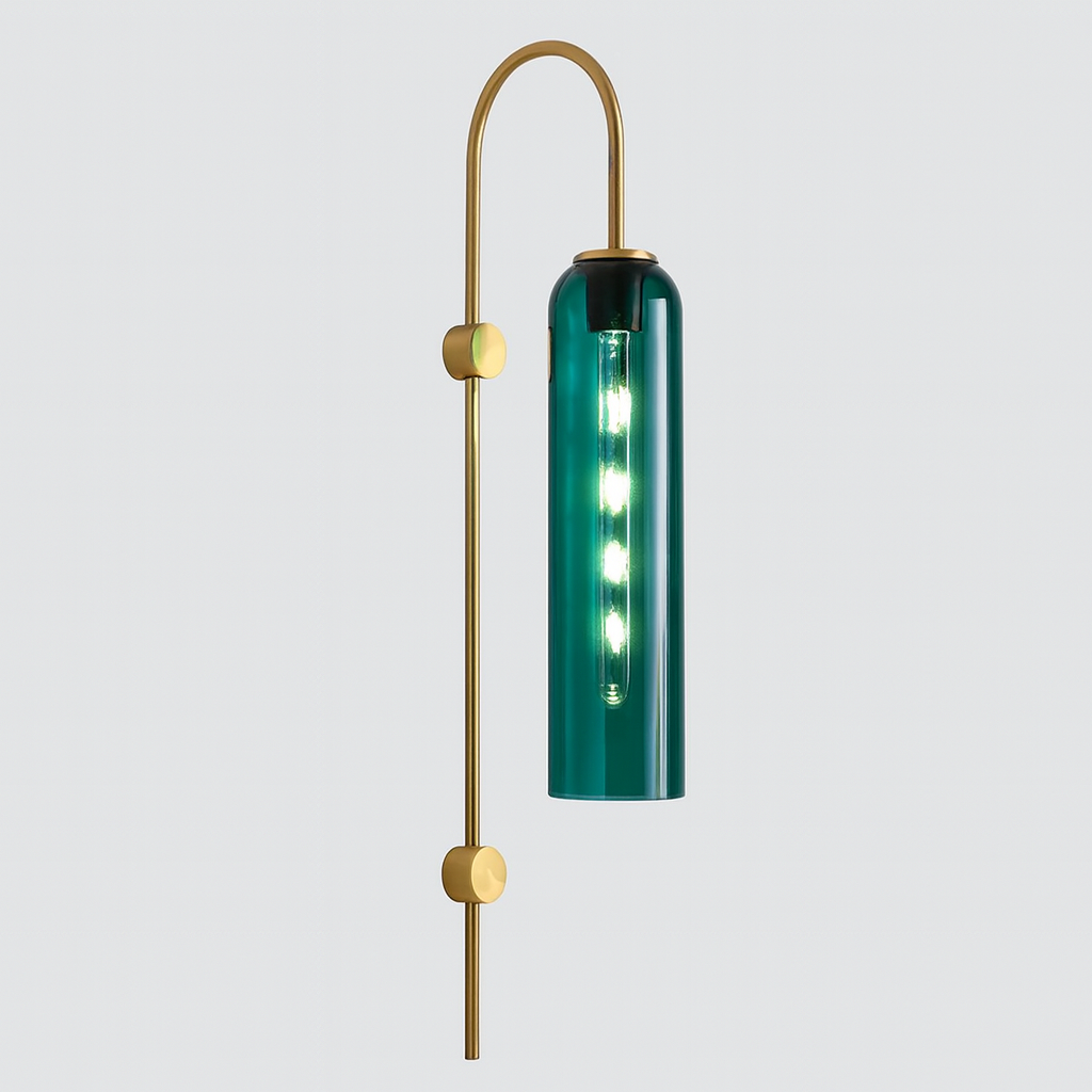 Wall Light Metal Gooseneck with Glass Shade Modern | Ervale