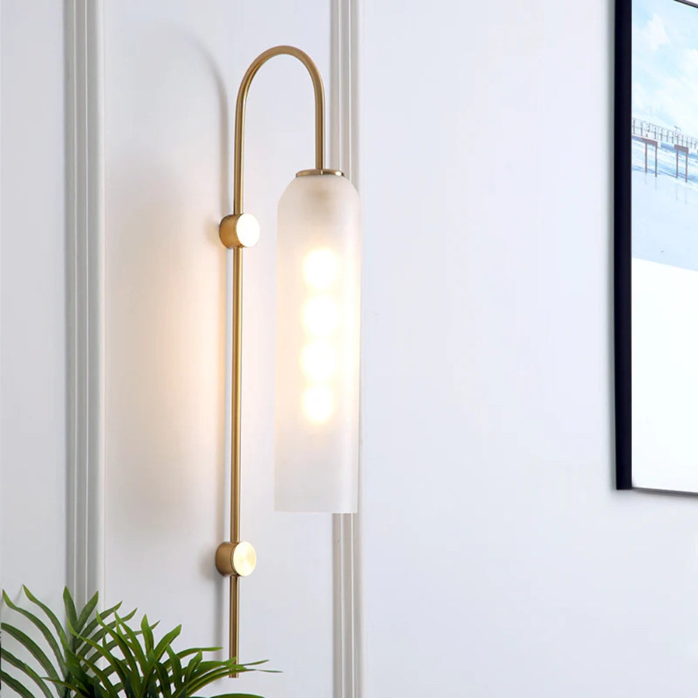 Wall Light Metal Gooseneck with Glass Shade Modern | Ervale