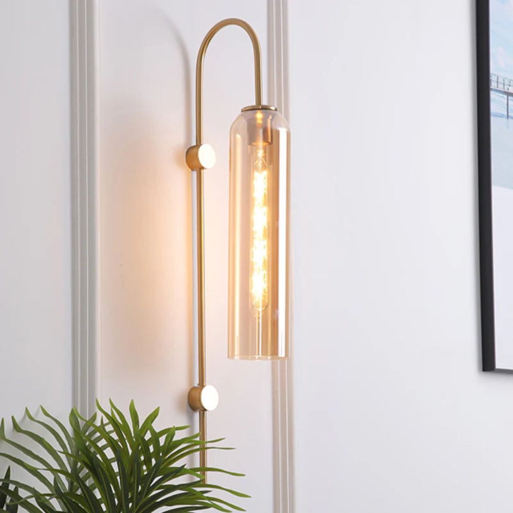 Wall Light Metal Gooseneck with Glass Shade Modern | Ervale
