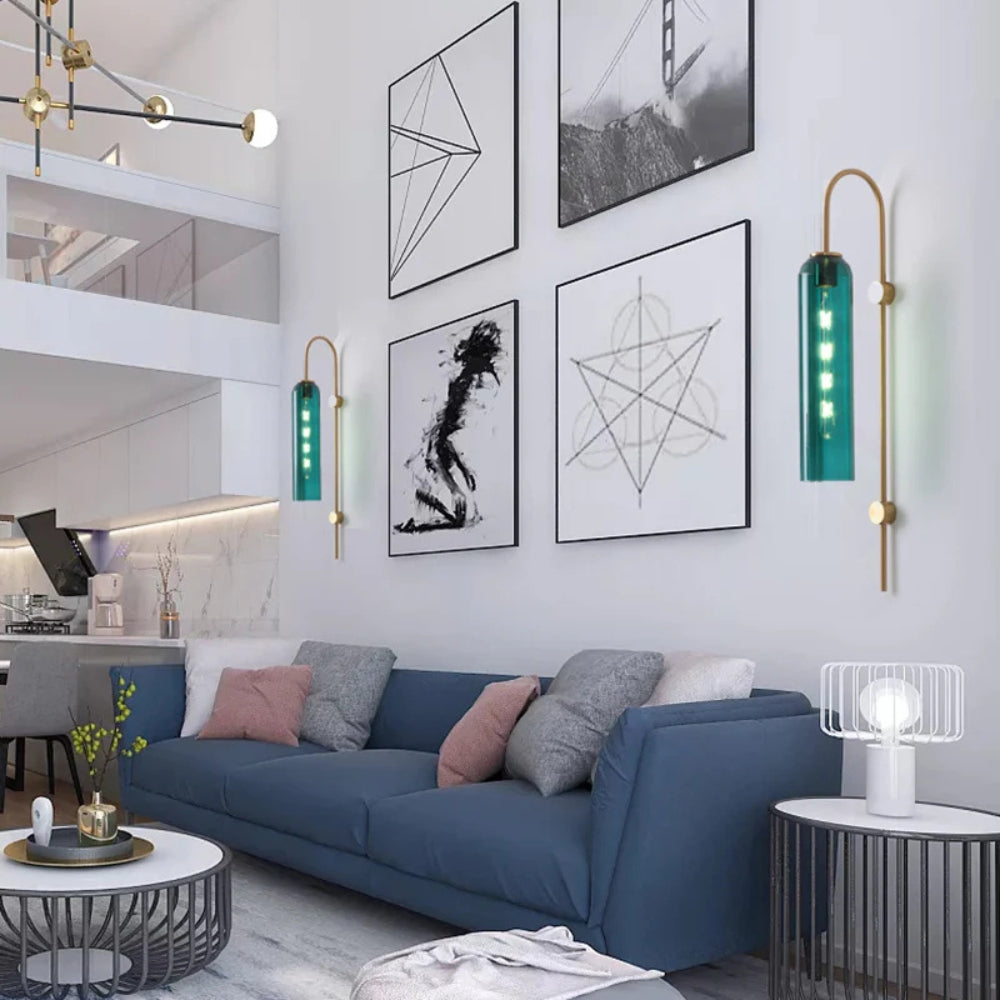 Wall Light Metal Gooseneck with Glass Shade Modern | Ervale