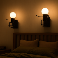 Wall Light Metal Robot in Retro Interior Style | Davelo