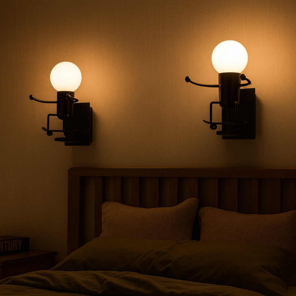 Wall Light Metal Robot in Retro Interior Style | Davelo