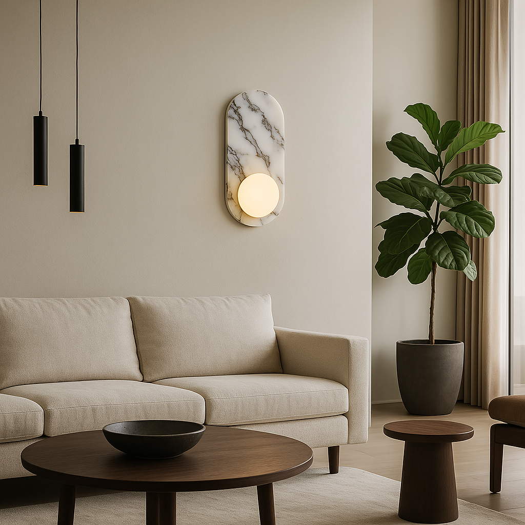 Wall Light Natural Marble Minimalist Design | Marveil