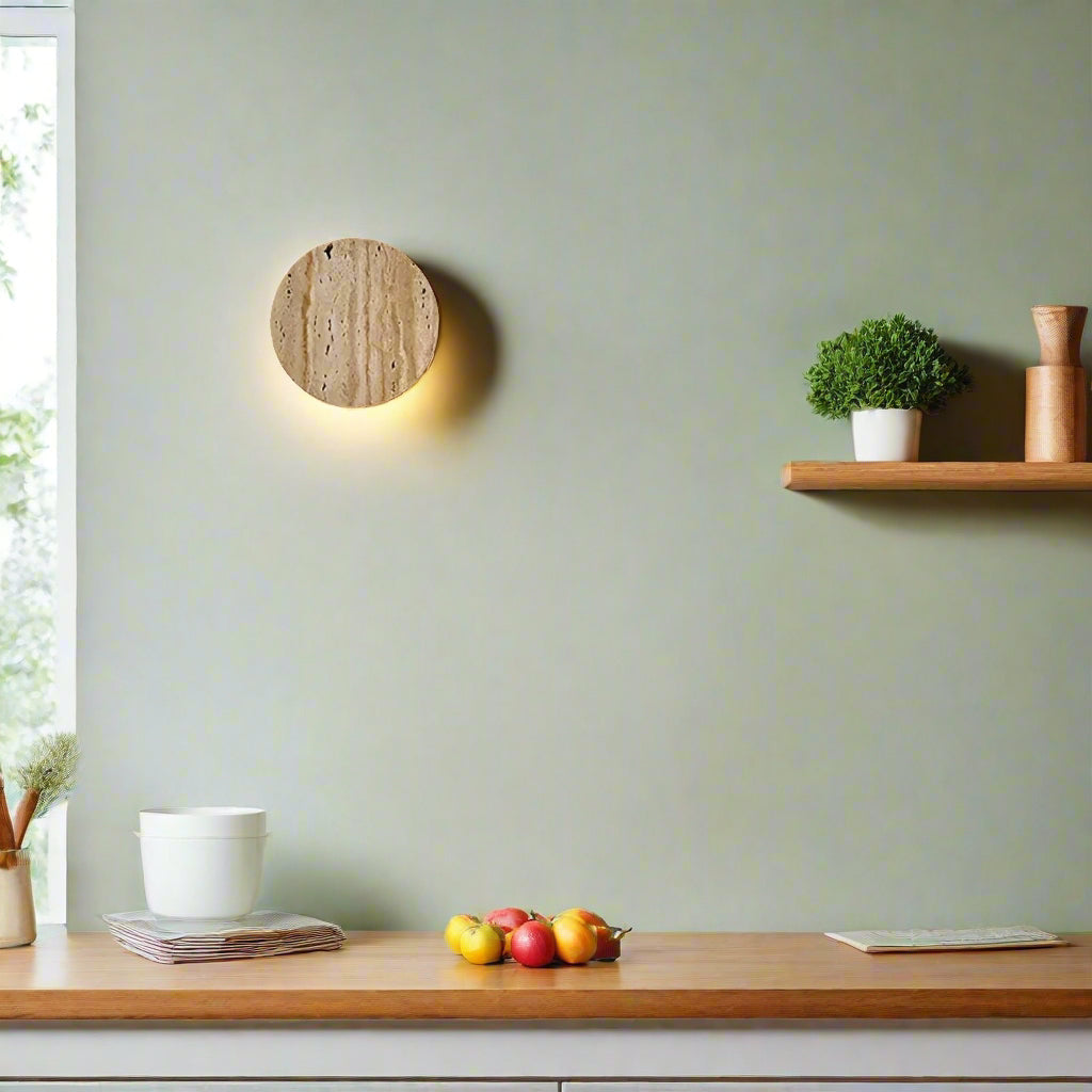 Wall Light Natural Travertine in Wabi Sabi Style | Tynoro