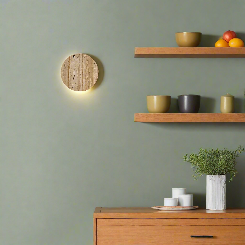 Wall Light Natural Travertine in Wabi Sabi Style | Tynoro