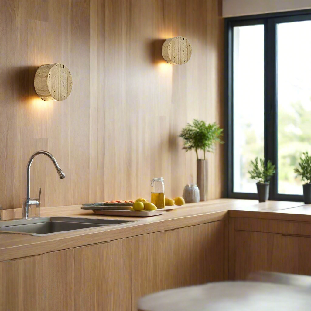 Wall Light Natural Travertine in Wabi Sabi Style | Tynoro