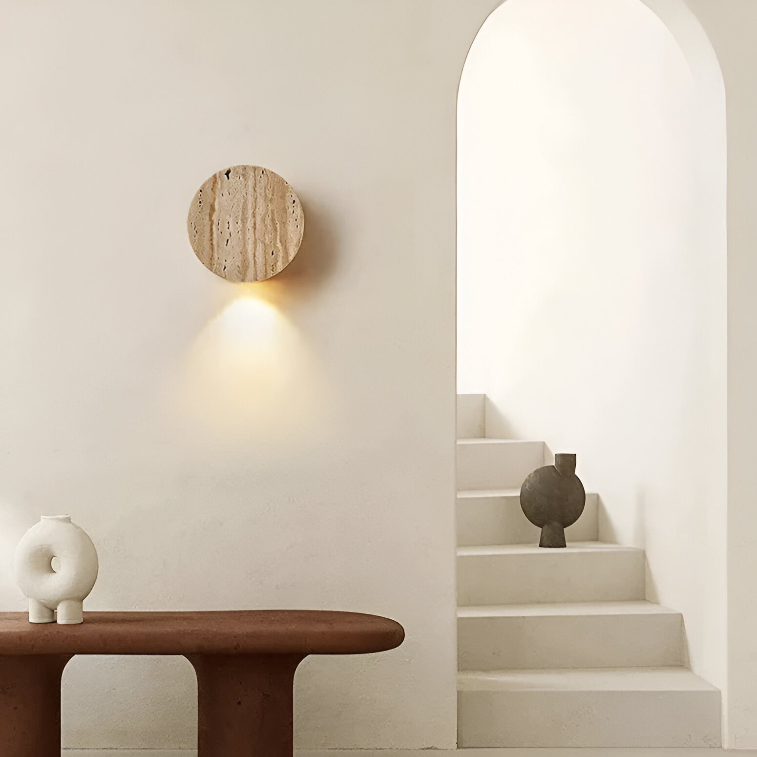 Wall Light Natural Travertine in Wabi Sabi Style | Tynoro
