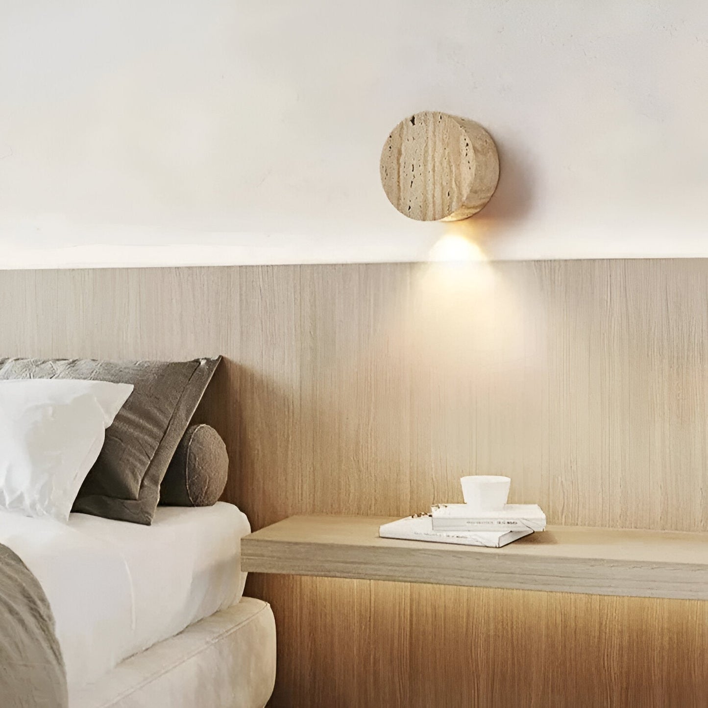 Wall Light Natural Travertine in Wabi Sabi Style | Tynoro
