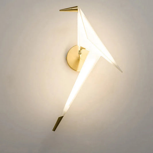Wall Light Paper Crane Acrylic Nordic Design | Kaviro