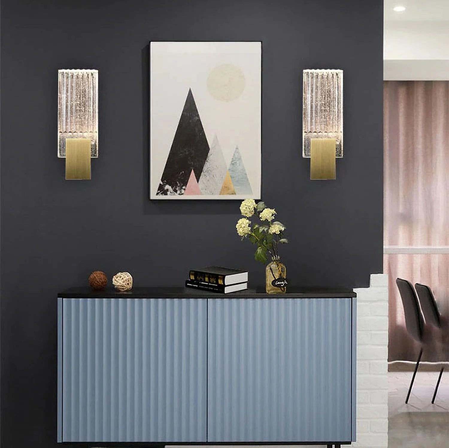 Wall Light Pleated Crystal in Modern Style | Celvian