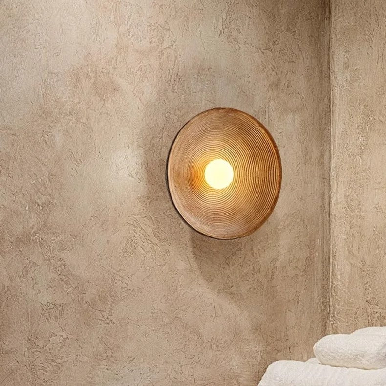 Wall Light Resin Round Retro Japandi Style | Nerivo
