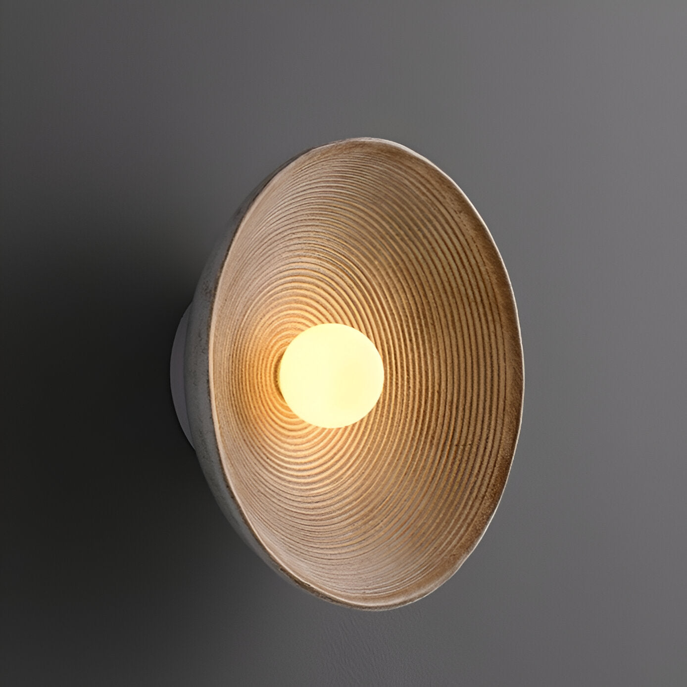 Wall Light Resin Round Retro Japandi Style | Nerivo