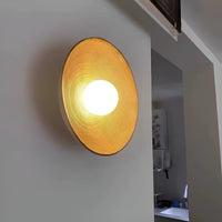 Wall Light Resin Round Retro Japandi Style | Nerivo