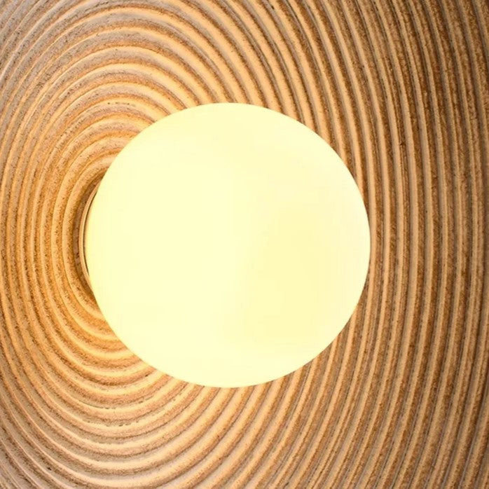 Wall Light Resin Round Retro Japandi Style | Nerivo