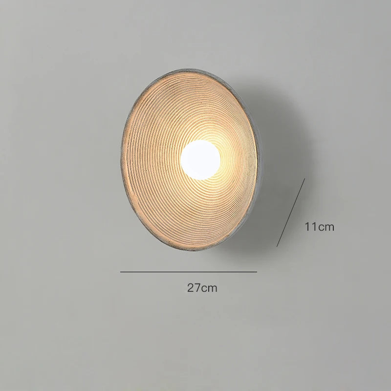 Wall Light Resin Round Retro Japandi Style | Nerivo