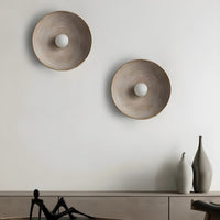Wall Light Resin Round Retro Japandi Style | Nerivo