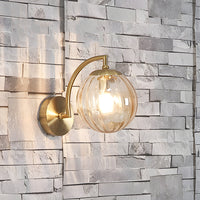 Wall Light Ribbed Glass Globe Scandinavian Style | Valamer