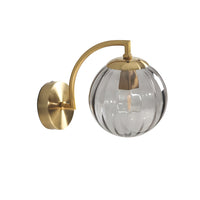 Wall Light Ribbed Glass Globe Scandinavian Style | Valamer