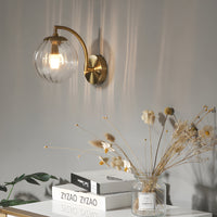 Wall Light Ribbed Glass Globe Scandinavian Style | Valamer