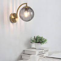 Wall Light Ribbed Glass Globe Scandinavian Style | Valamer