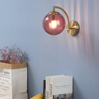 Wall Light Ribbed Glass Globe Scandinavian Style | Valamer