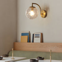 Wall Light Ribbed Glass Globe Scandinavian Style | Valamer