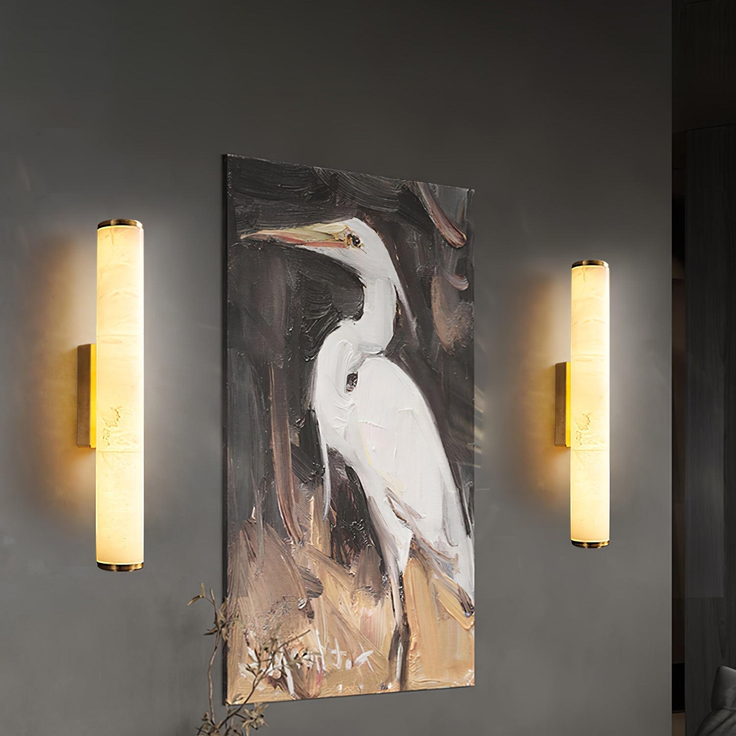 Wall Light Spanish Marble with Copper Finish | Marvello