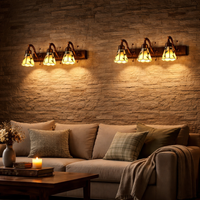 Wall Light Stained Glass Leaf Design Rustic Vanity | Foliena