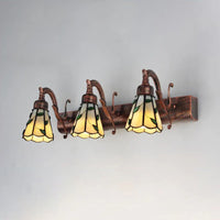 Wall Light Stained Glass Leaf Design Rustic Vanity | Foliena