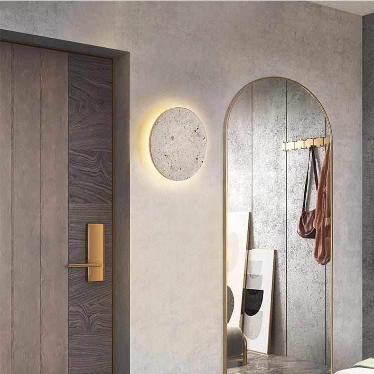 Wall Light Travertine Glow Minimal Design | Alveno