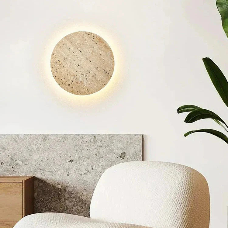 Wall Light Travertine Glow Minimal Design | Alveno