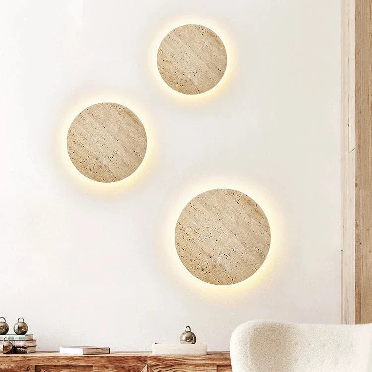 Wall Light Travertine Glow Minimal Design | Alveno