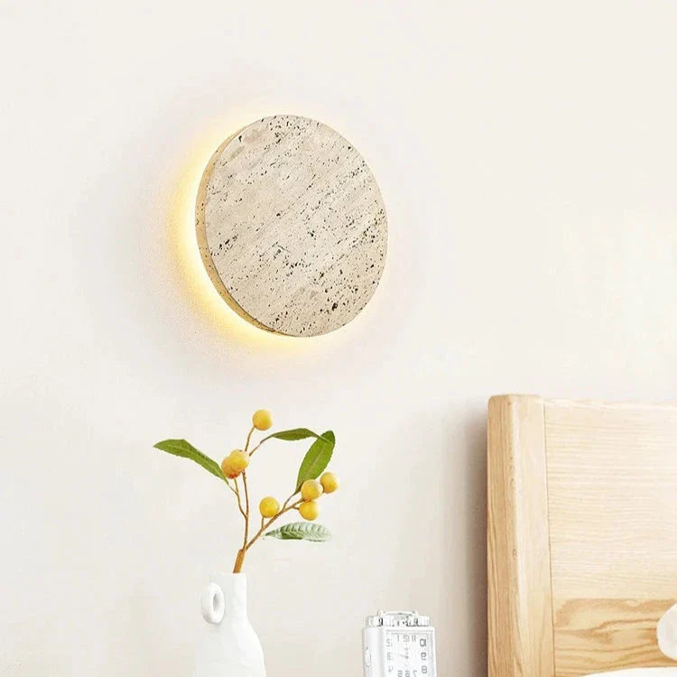 Wall Light Travertine Glow Minimal Design | Alveno