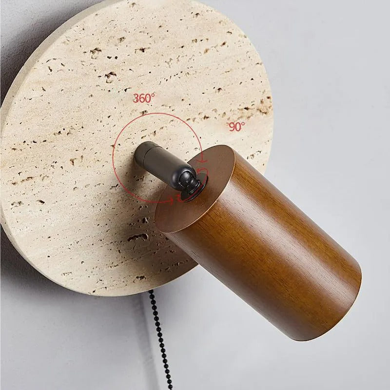 Wall Light Travertine Rotatable in Modern Design | Kalven