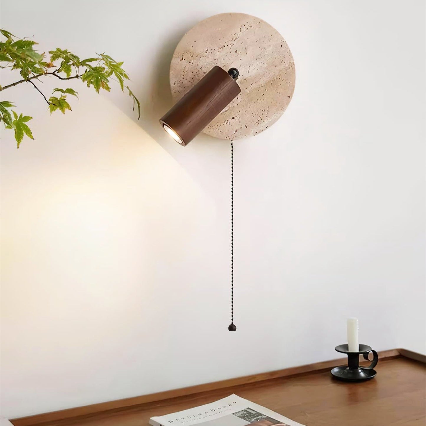 Wall Light Travertine Rotatable in Modern Design | Kalven