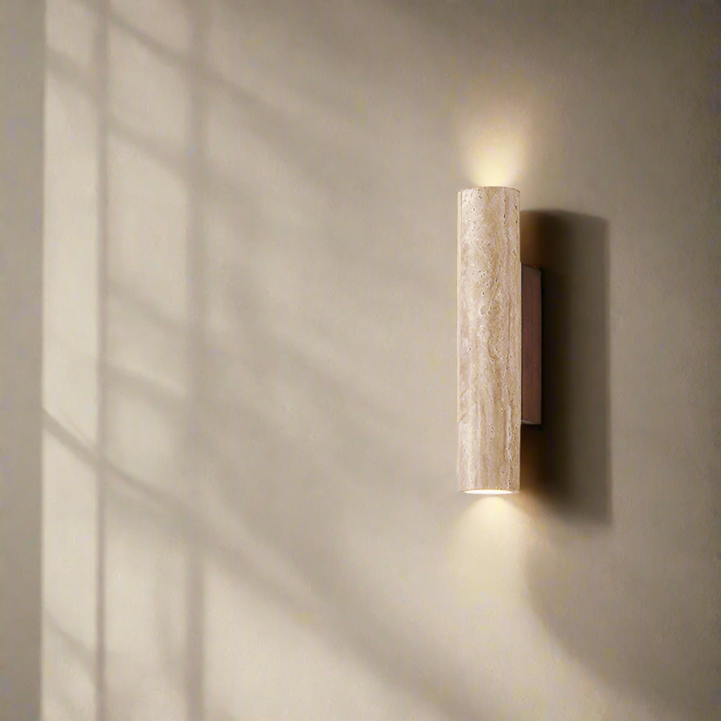 Wall Light Travertine Stone Japandi Minimalist Style | Lunori