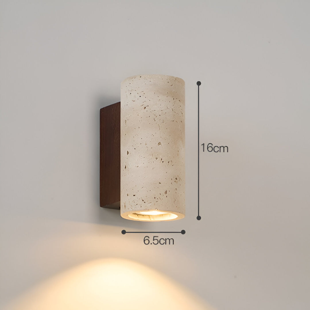 Wall Light Travertine Stone Japandi Minimalist Style | Lunori